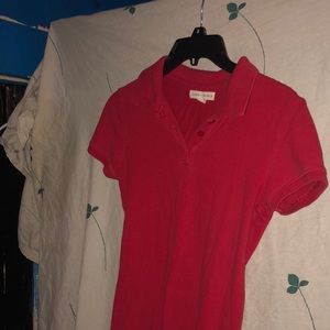 Red polo school shirt